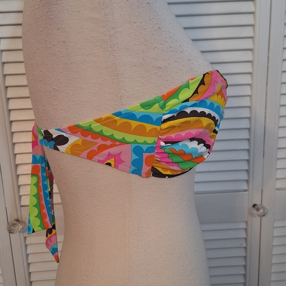 Trina Turk bandeau tropical bikini top sz small *k - Picture 3 of 7